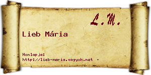 Lieb Mária névjegykártya